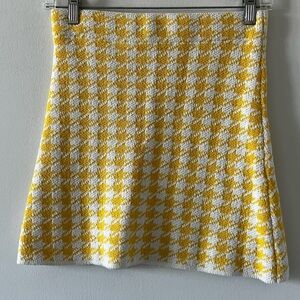 Zara Yellow and White Skirt in Small